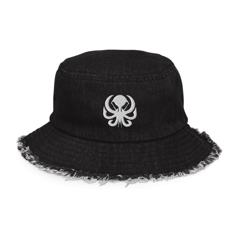 DISTRESSED DENIM BUCKET HAT