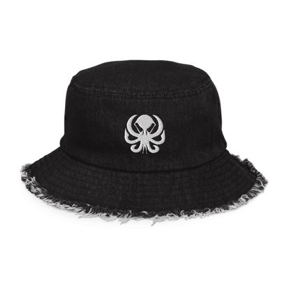 DISTRESSED DENIM BUCKET HAT